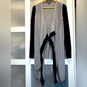 COPY - Le chateau - long grey and black wrap sweater cardigan- S / M